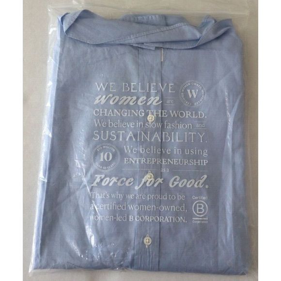 Frank & Eileen Women's Sz S Blue Eileen Cotton Button Up L/S Collared Shirt $228 - Picture 3 of 5